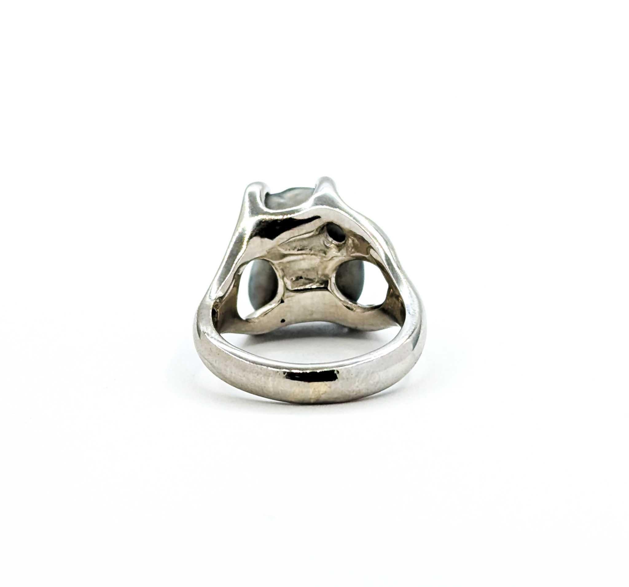 Bague en or blanc 14k avec perles baroques Whiting en vente 2