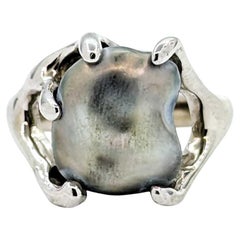 Bague en or blanc 14k avec perles baroques Whiting