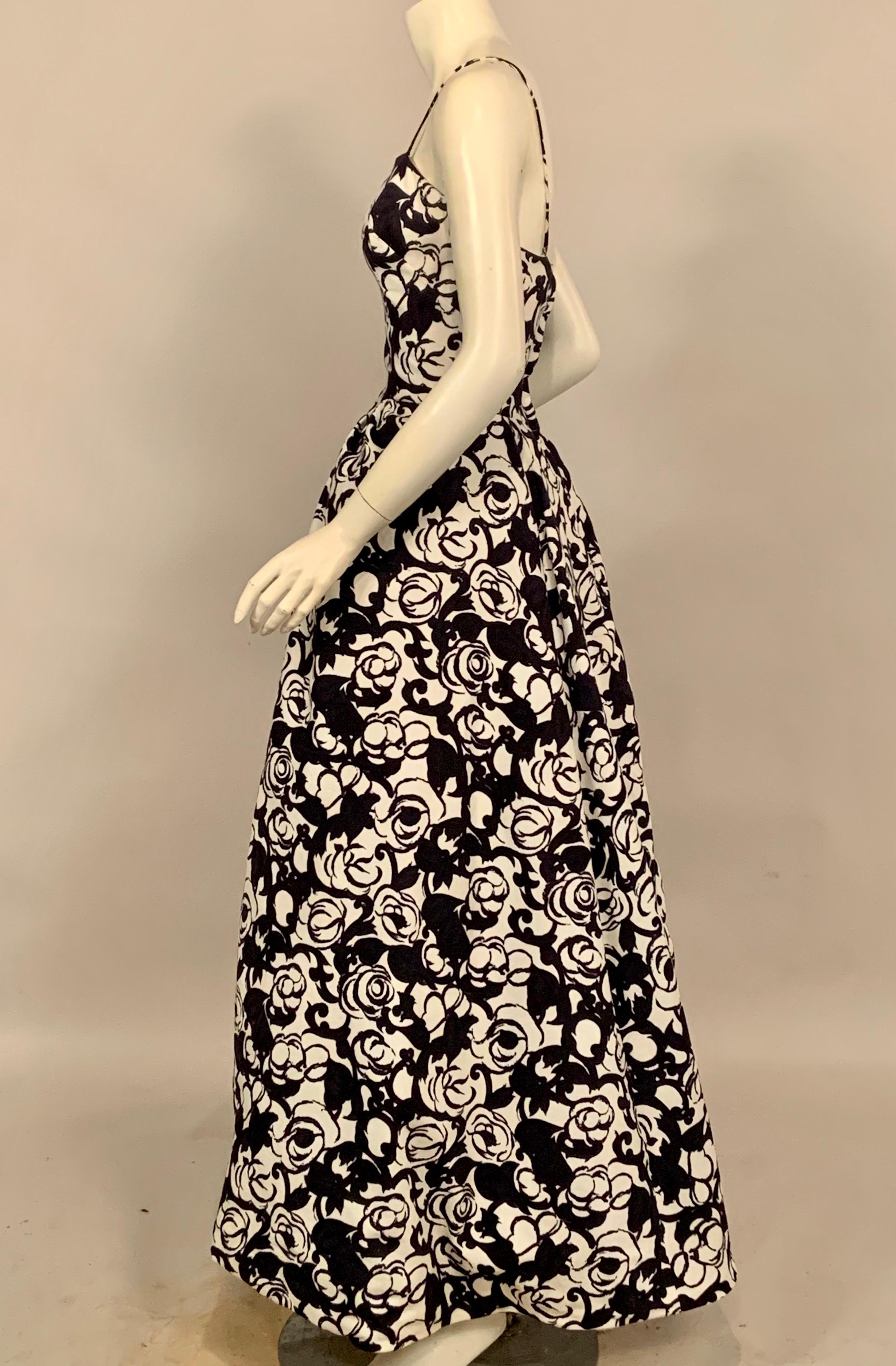 black and white floral formal dress