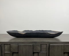 Striking Black Matte Marble Bowl with Raw Edge