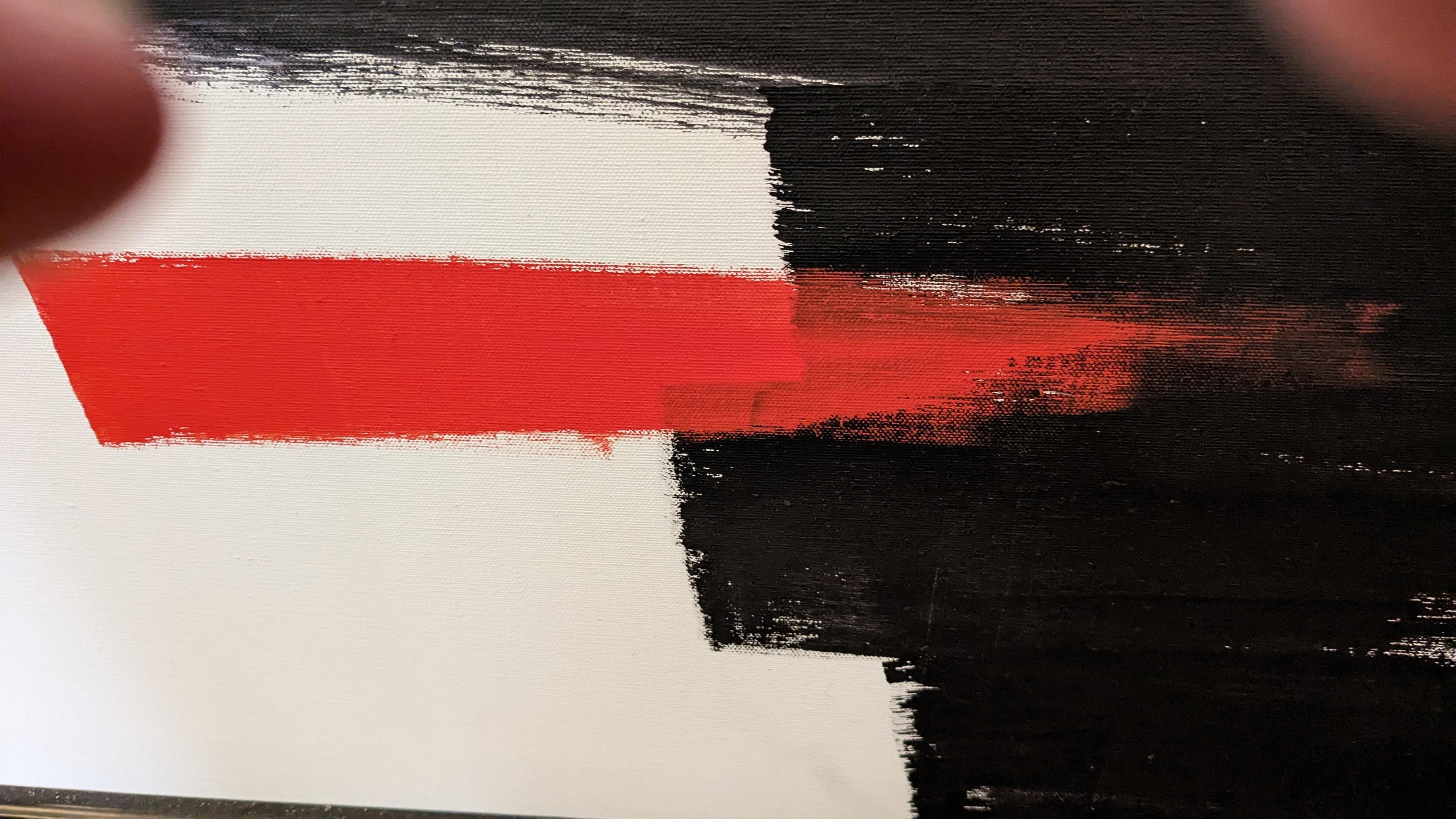 American Striking Bold Abstract Painting in Black White & Red