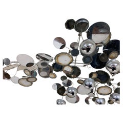 Striking C. Jere “Raindrops” Chrome Wall Art Sculpture C. 1970’s