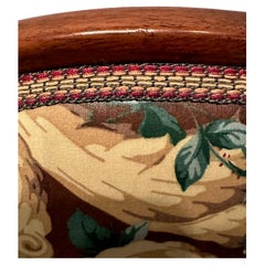 Striking Carved Burlwood & Mahogany Loveseat with Staffordshire Dog Motif Fabric