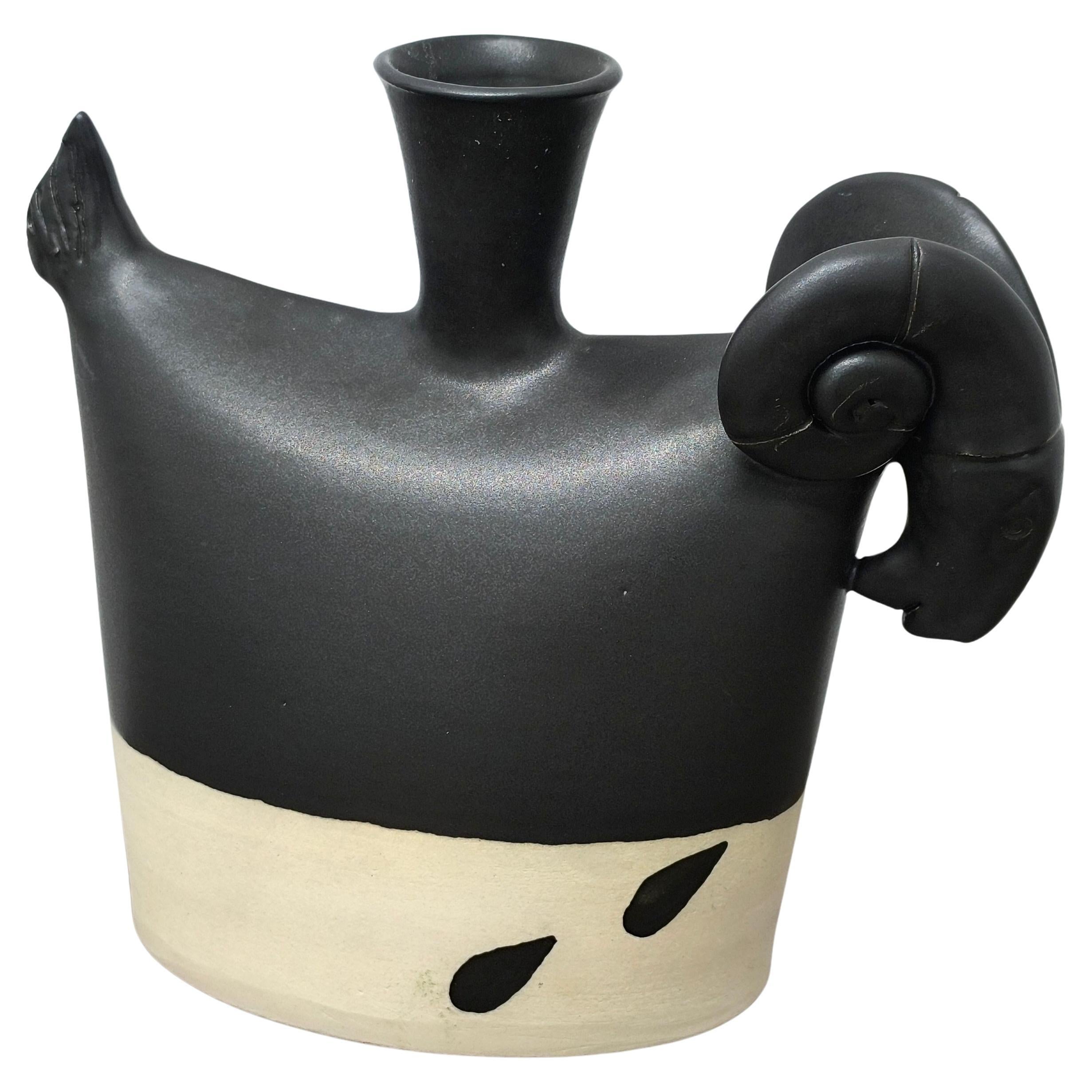 Bougeoir en céramique en forme de bélier, design vintage scandinave, cadeau de Noël