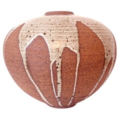 Striking Ceramic Jar Vase with Flowing Glaze by Vivika and Otto Heino