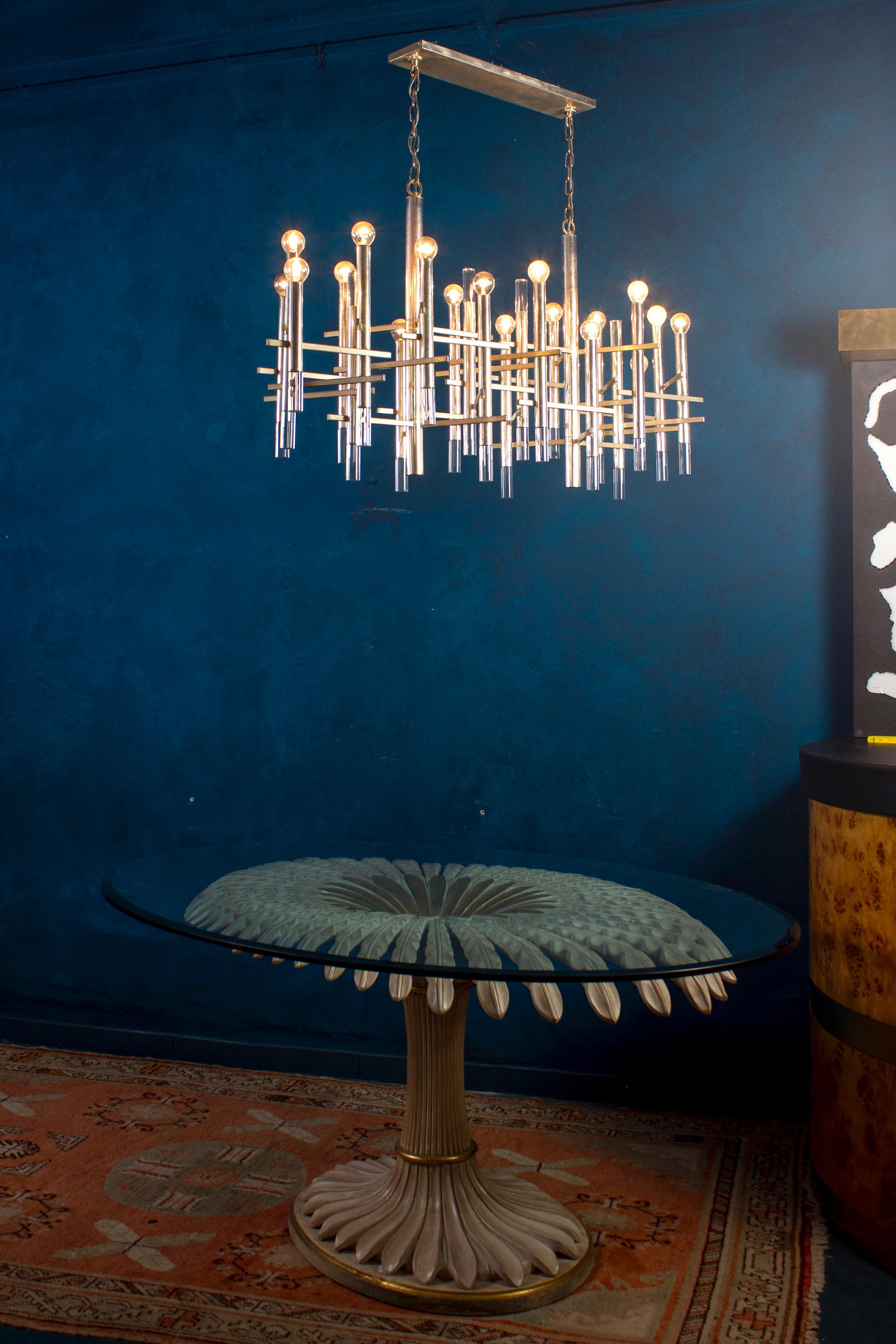 Llamativa lámpara de araña de Gaetano Sciolari Italia, 1970 en Bueno estado para la venta en Rome, IT