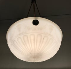 Striking Classical Design Press Glass with Original Rope Pendant / Light Fixture