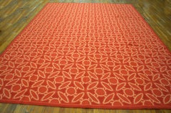 2000s Contemporary Chinese Needlepoint Flat Weave Hand Knotted Rug 9' x 12'