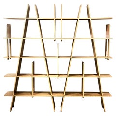 Striking Contemporary Large Wall Unit in Walnut Finish by Figuron