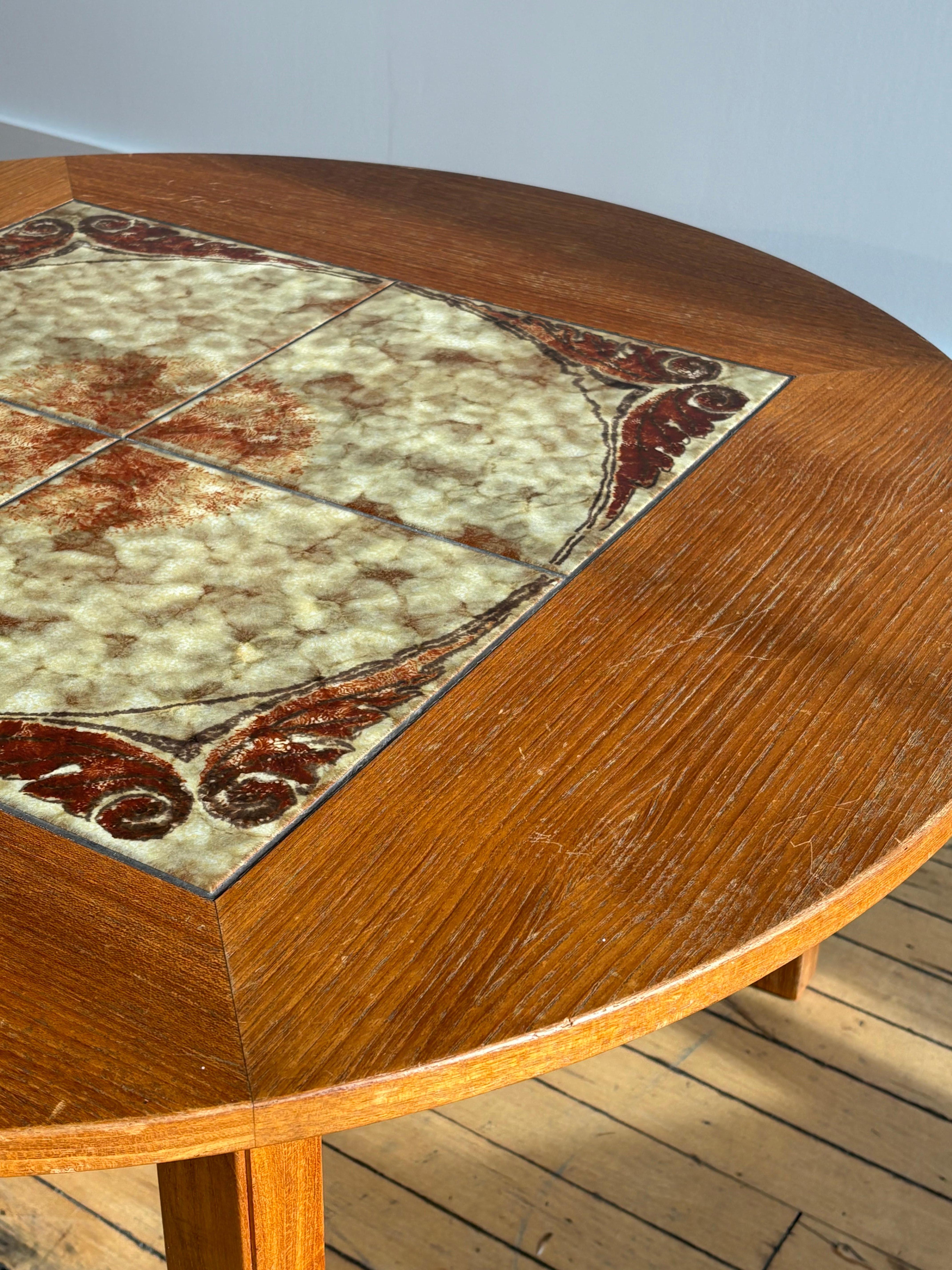 Chêne Table basse danoise moderne en carreaux en vente