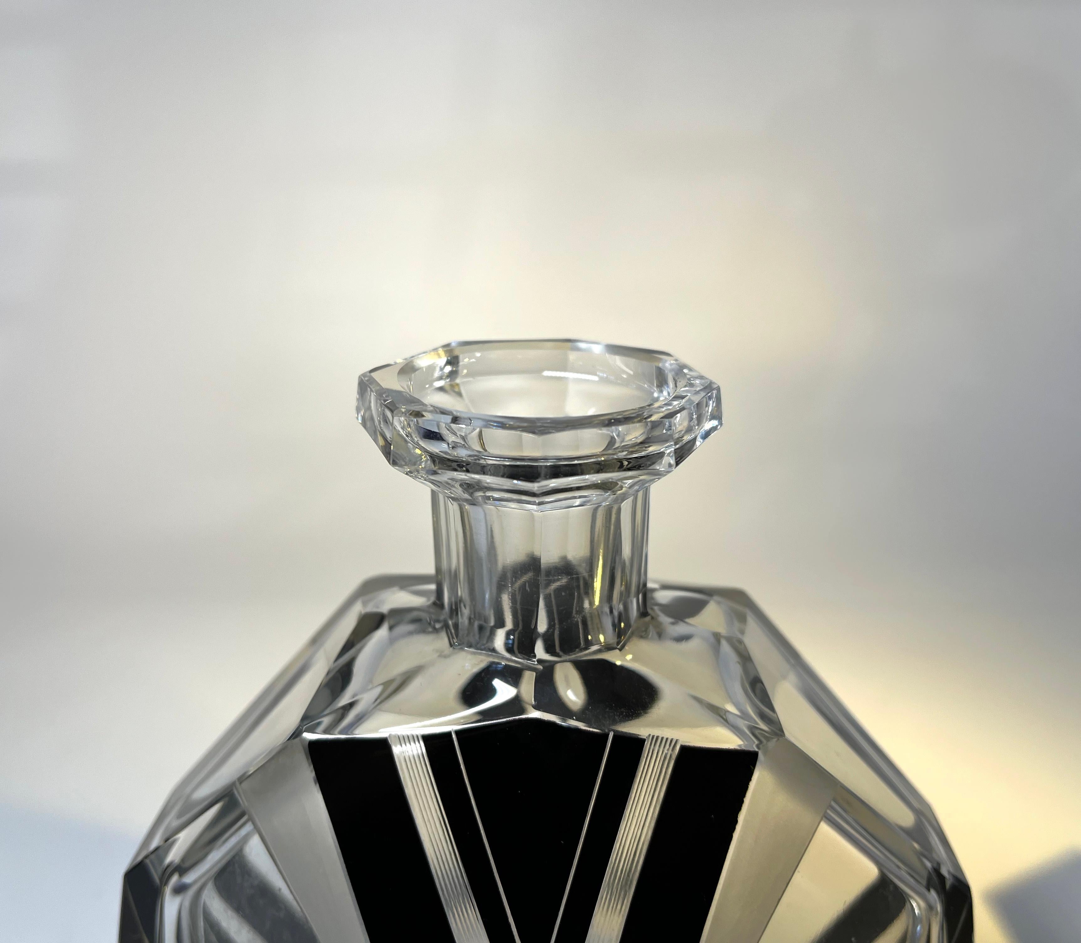 Oversized, Decadent Art Deco Czech Crystal Bohemian Perfume Flacon 1930's For Sale 3