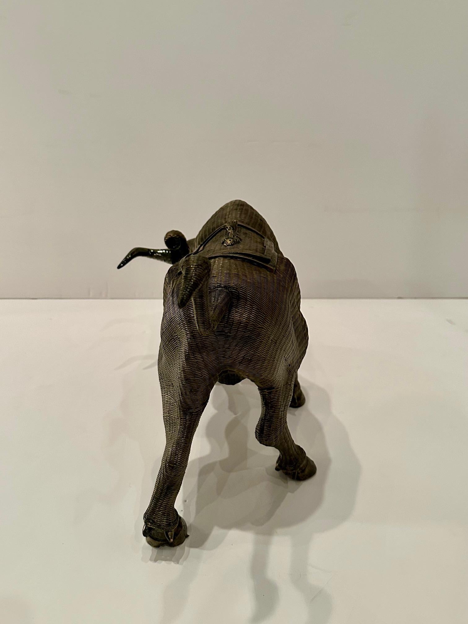 Striking Decorative Rattan Box in Shape of Bull For Sale 7
