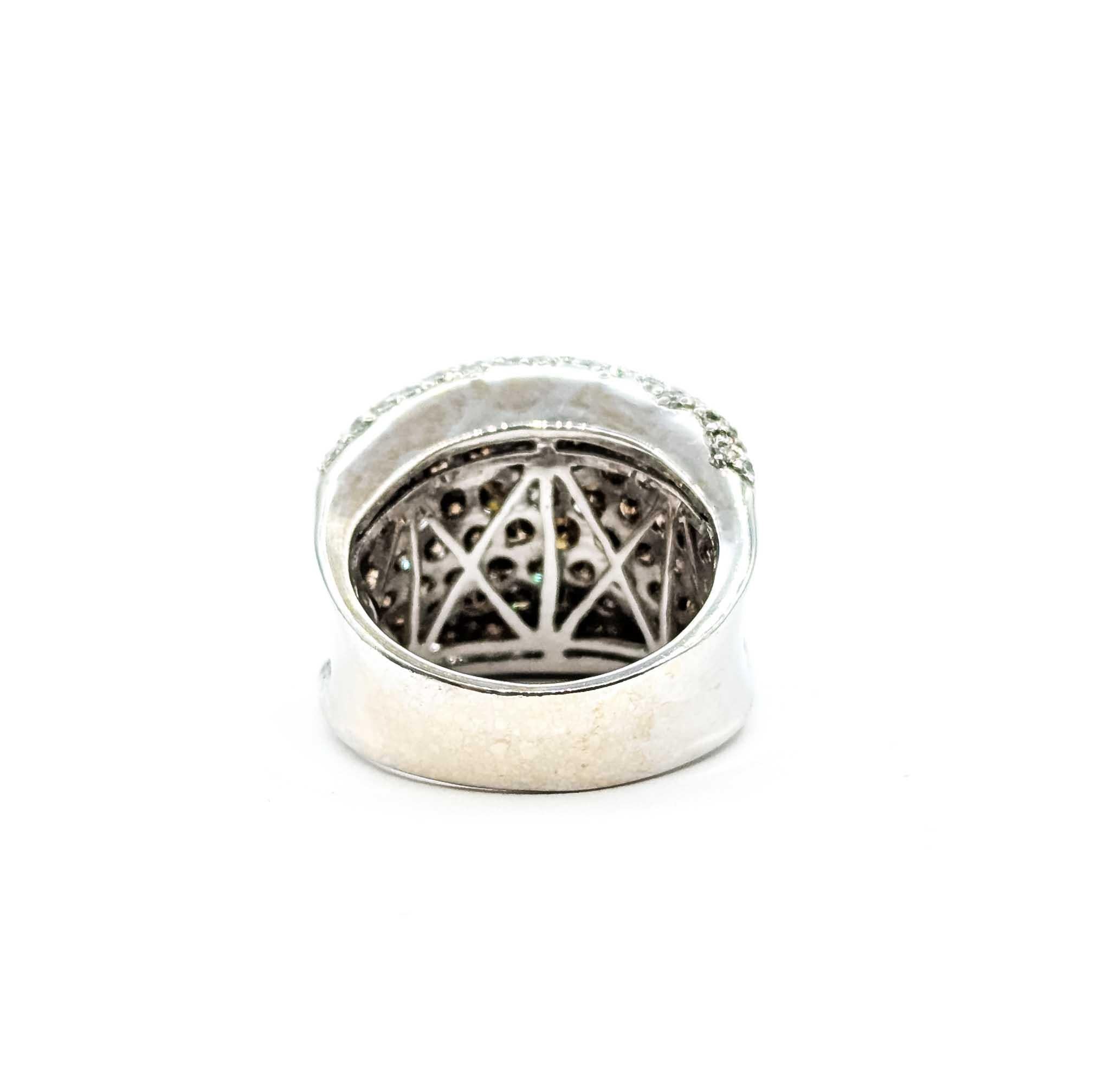 Whiting Diamond Wave Ring en or blanc 18k en vente 2