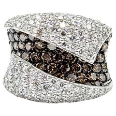 Whiting Diamond Wave Ring en or blanc 18k