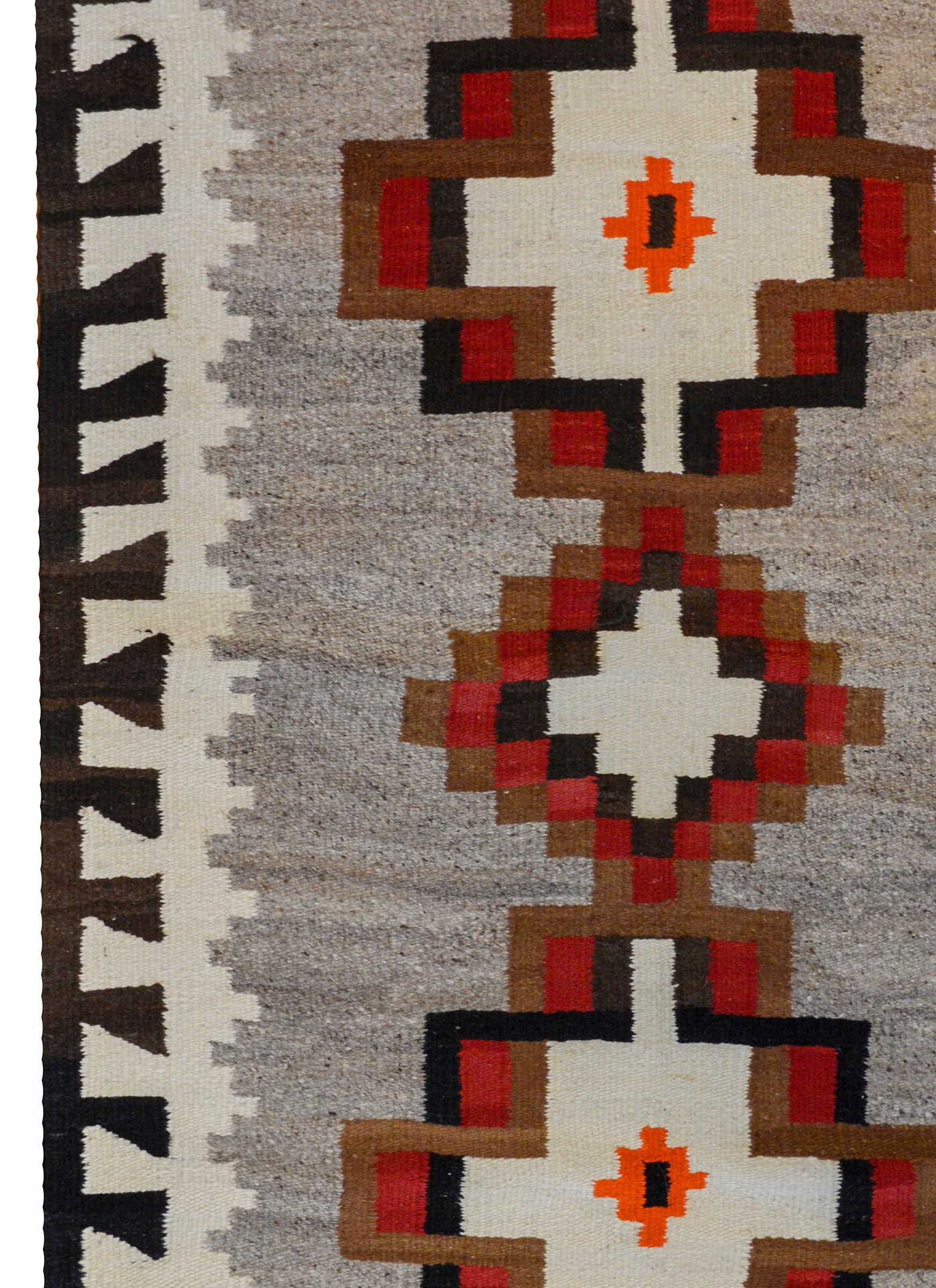 Vegetable Dyed Striking Early 20th Century Navajo Rug