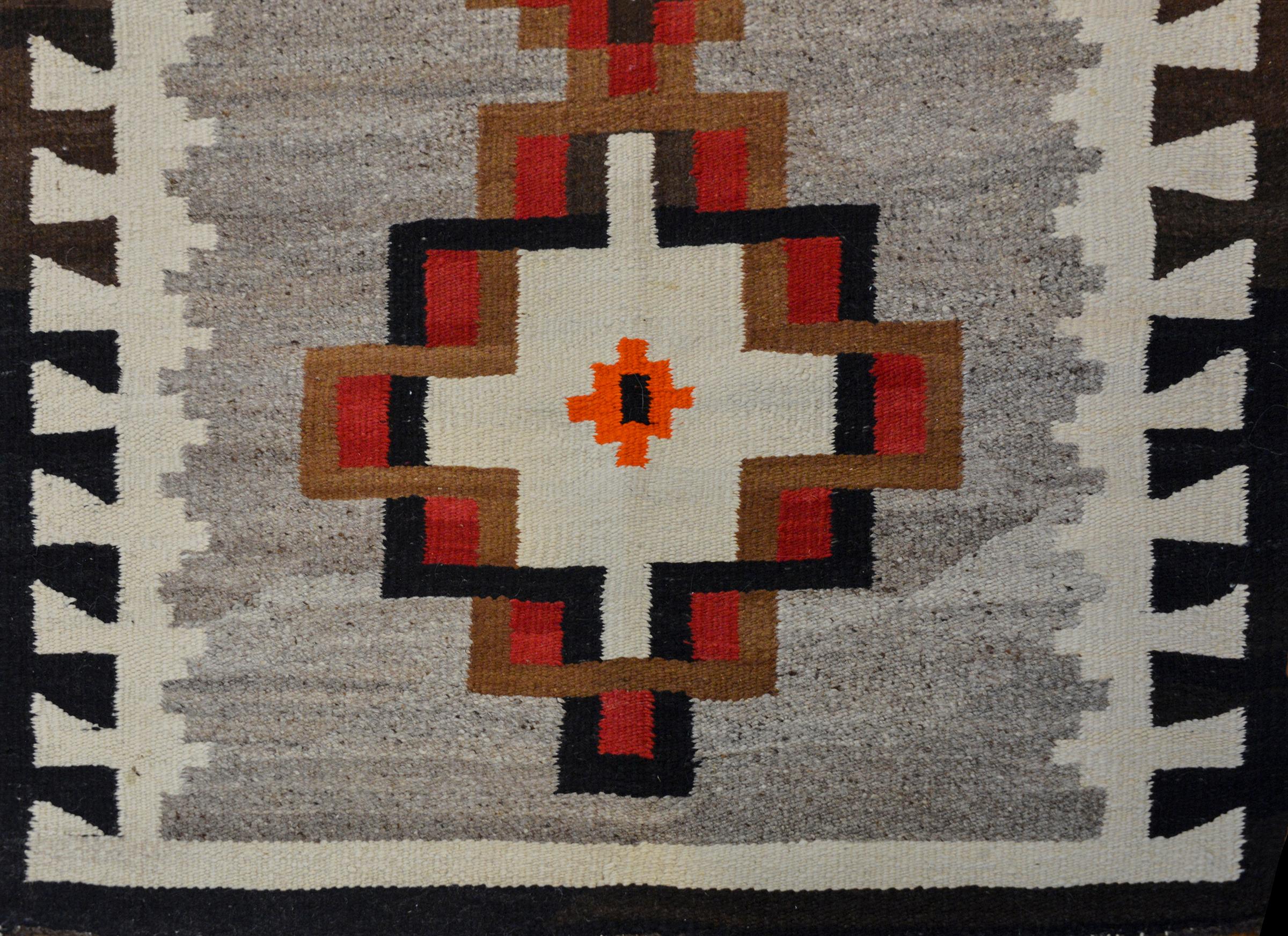 Wool Striking Early 20th Century Navajo Rug
