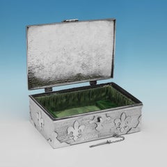 Striking Edwardian Medieval Revival Silver Jewelry Box, 1905