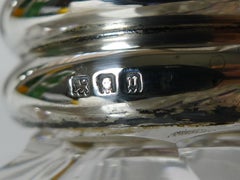 Striking English Cut Crystal and Sterling Silver Art Deco Decanter, 1935