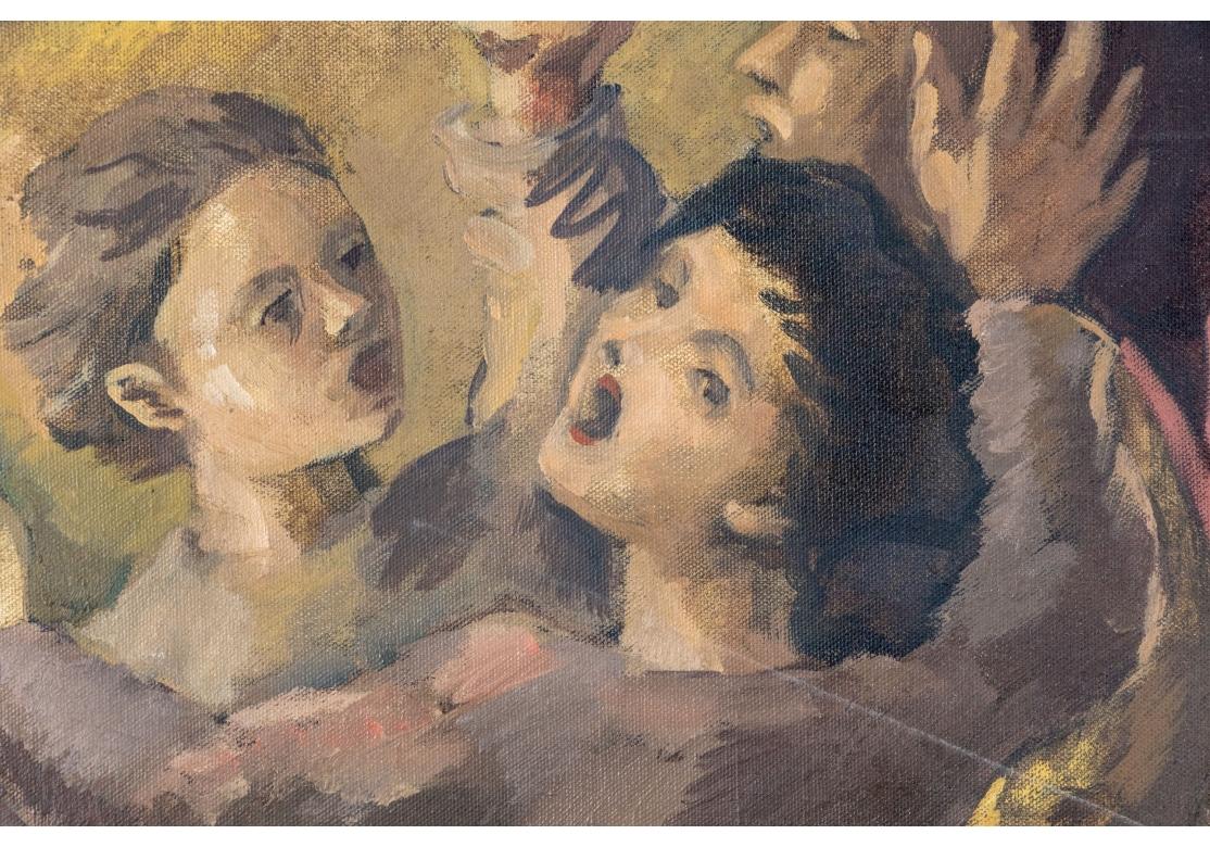 Auffälliges expressionistisches Gemälde des Pied Piper (20. Jahrhundert) im Angebot