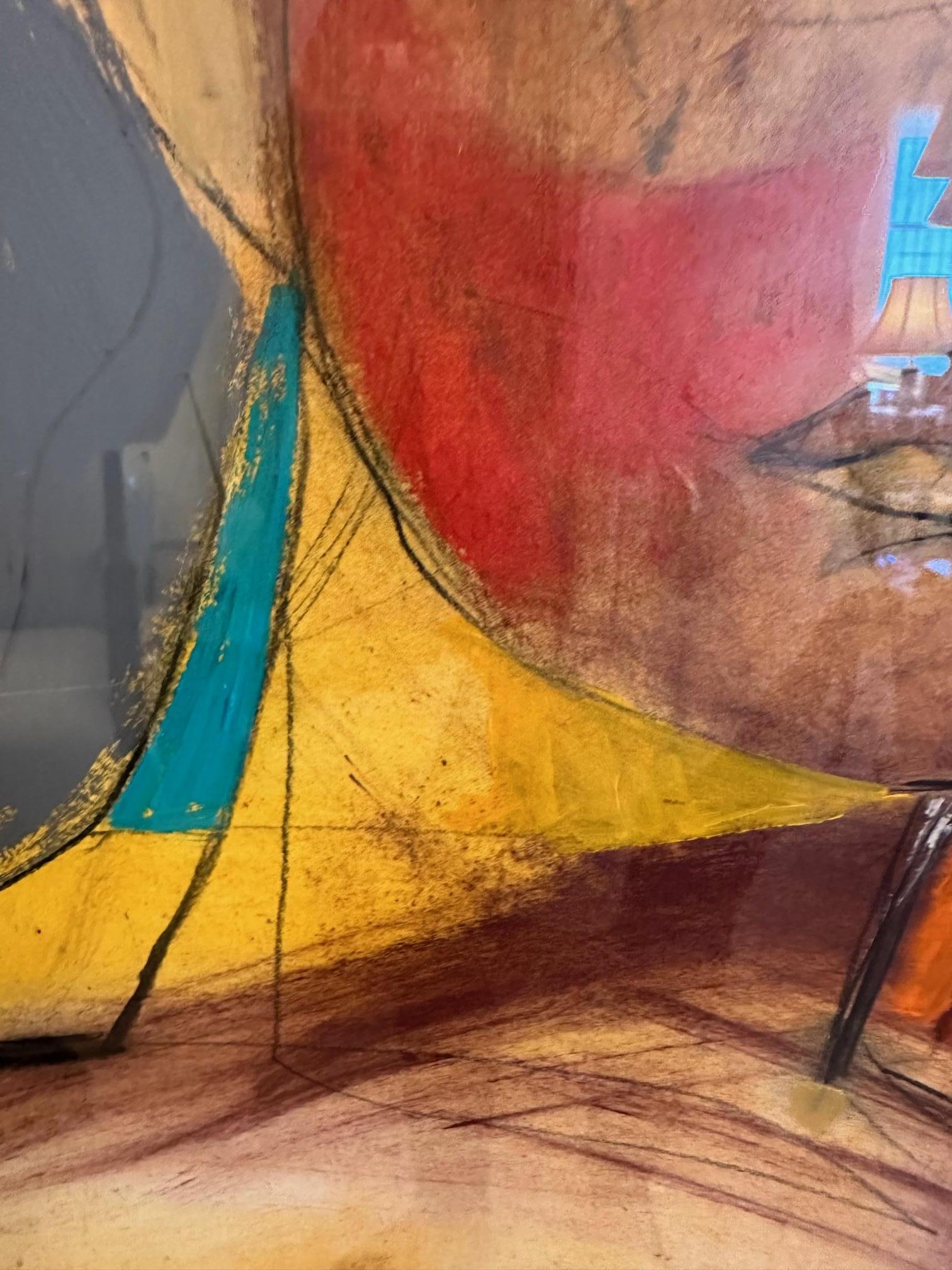 Llamativo cuadro figurativo firmado por el artista Slade Moderno en venta