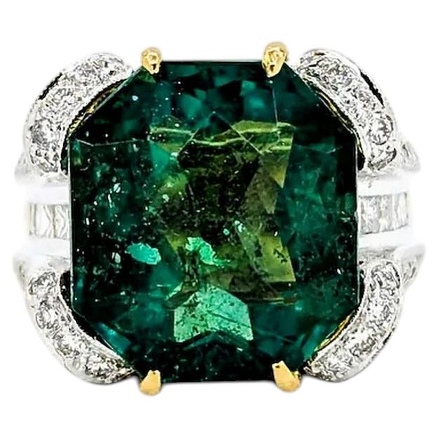 Auffälliger Fluorit & Diamant Ring aus 18k Gelbgold im Angebot
