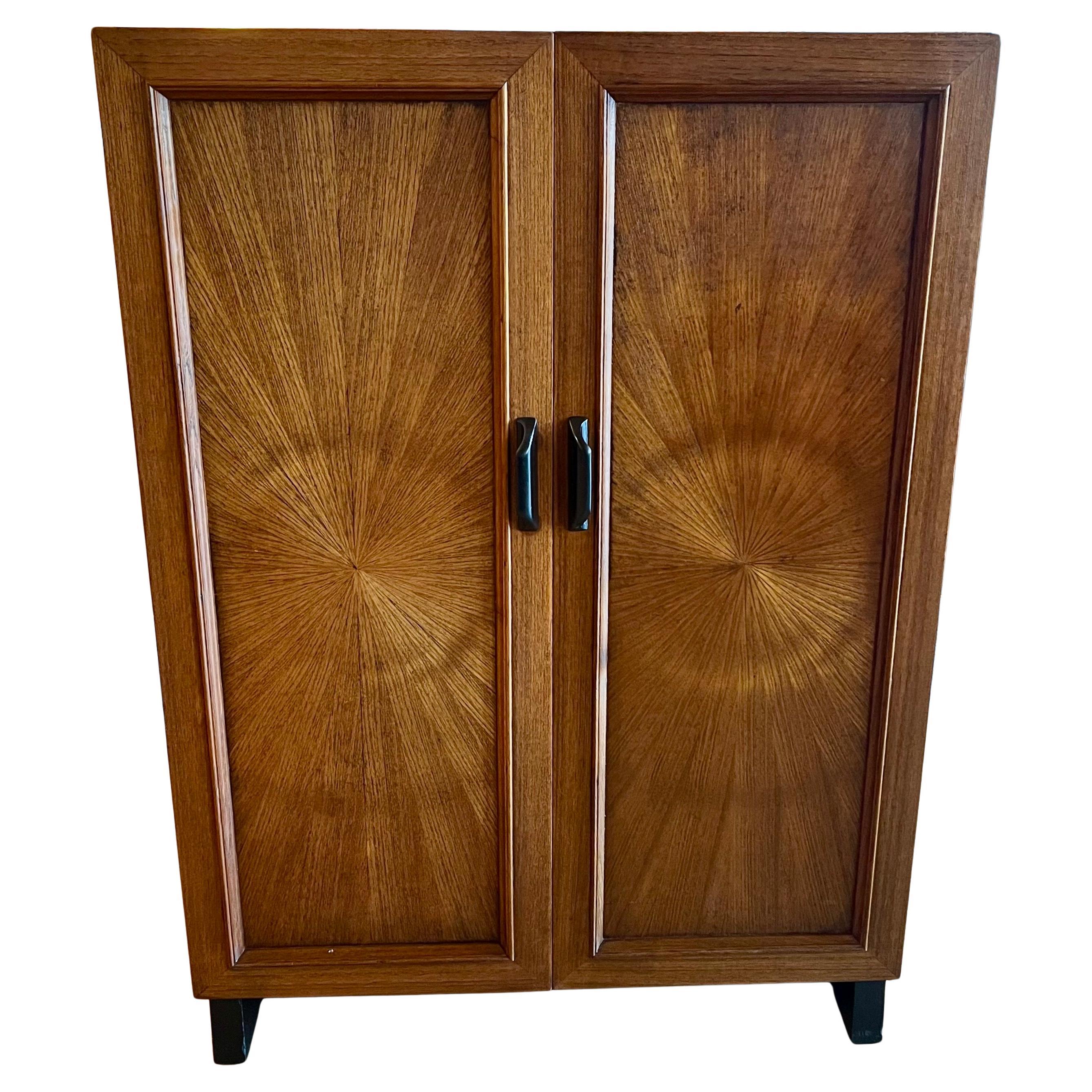 Striking beautiful rare Magic box folding box desk , circa 1980's very nice clean condition black lacquer wood handles tons of storage hard to find item with a portable clip lamp chair not included with lower drawer and top key compartment.