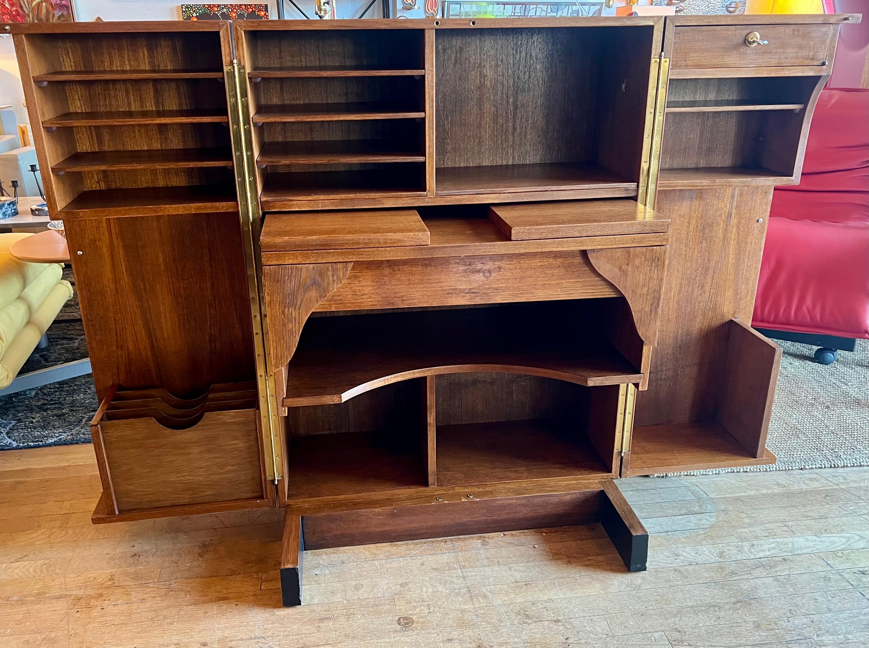 Striking Folding Danish Modern Mid Century Desk in Walnut 2