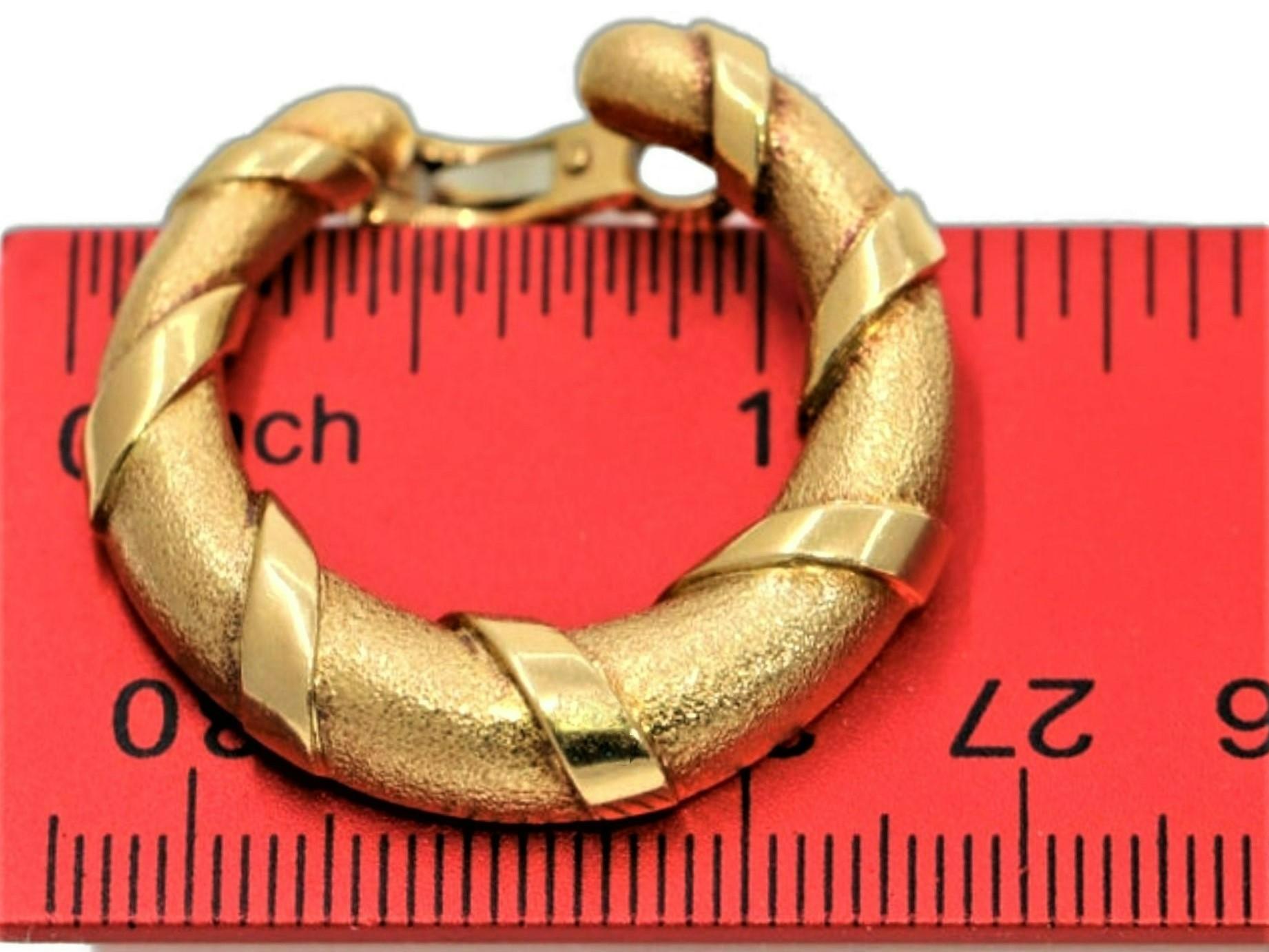 Striking French Cartier Mid-Century Gold Hoop Earrings 3