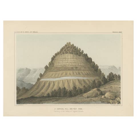 Striking Geological Illustration of a Conical Hill in the Laguna Colorado Valley