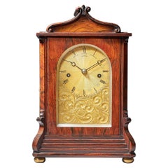 Striking George IV Eight-Day Rosewood Pagoda Library Clock by French, London