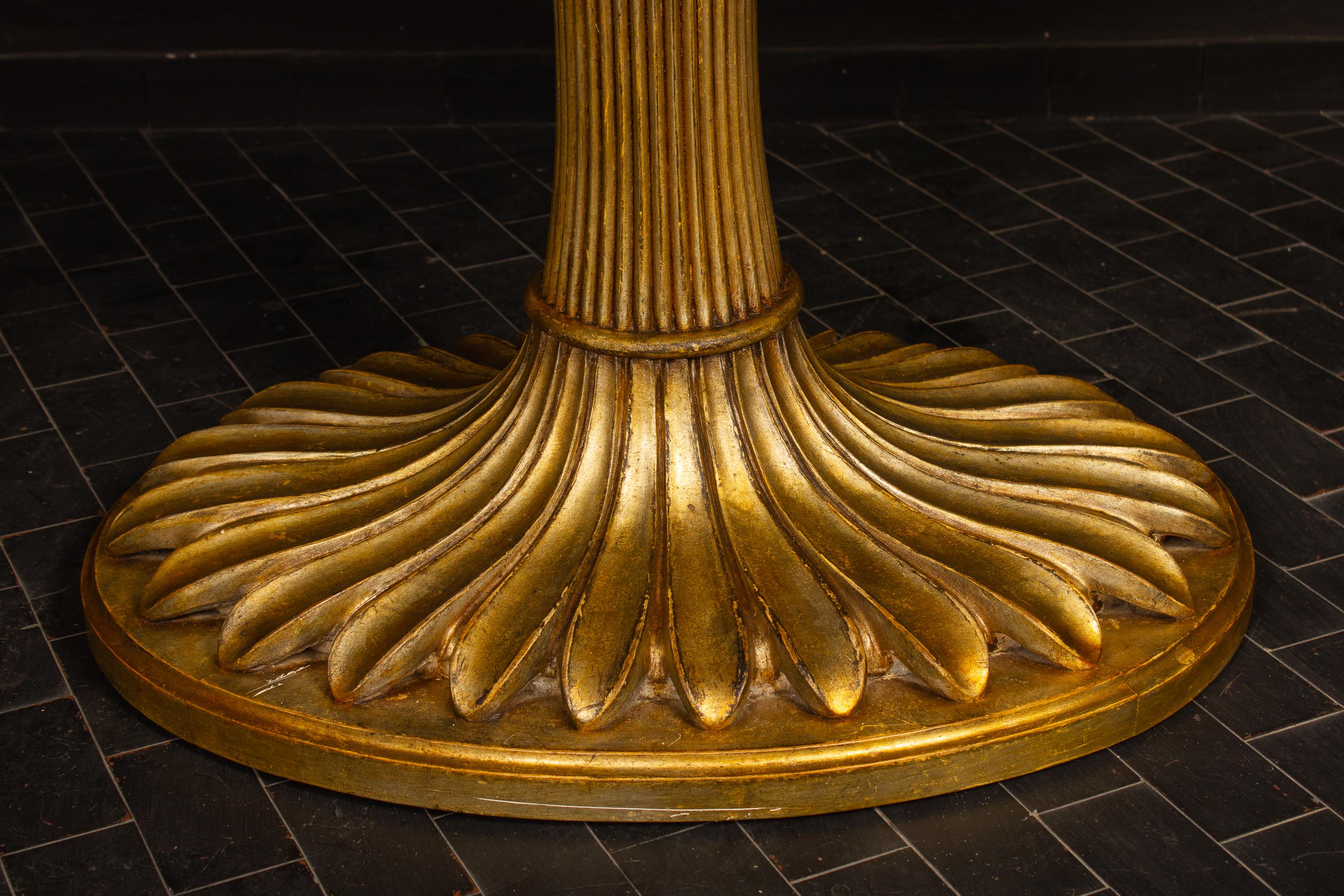 Striking Giltwood Palm Sculpture Dining or Center Table, Italy, 1970 2