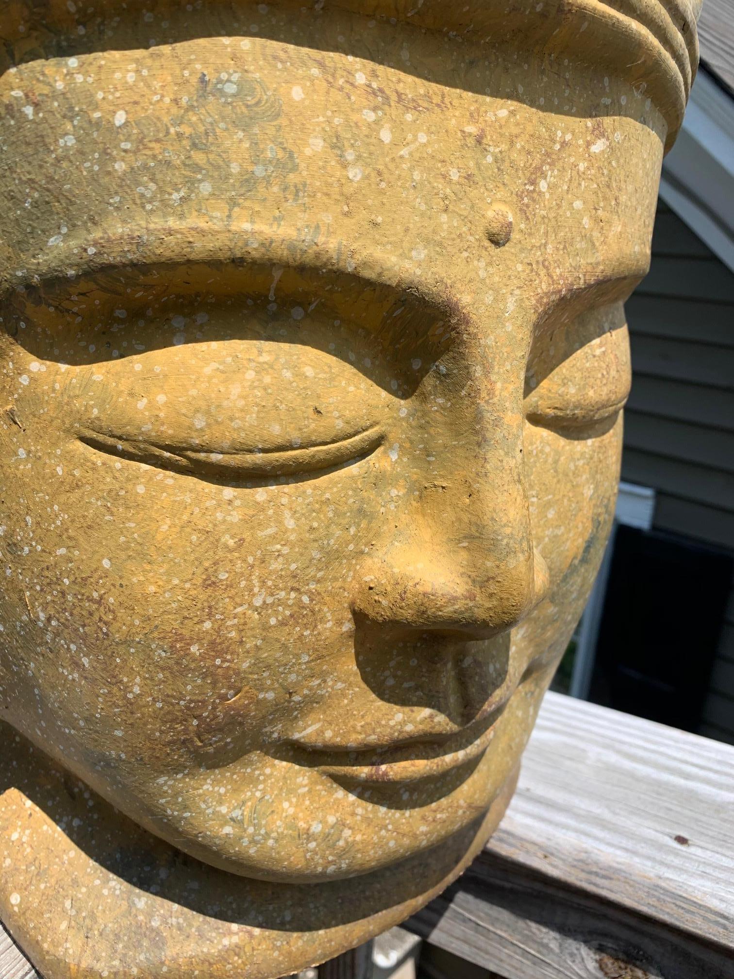 Striking Glazed Terracotta Buddha Head 1