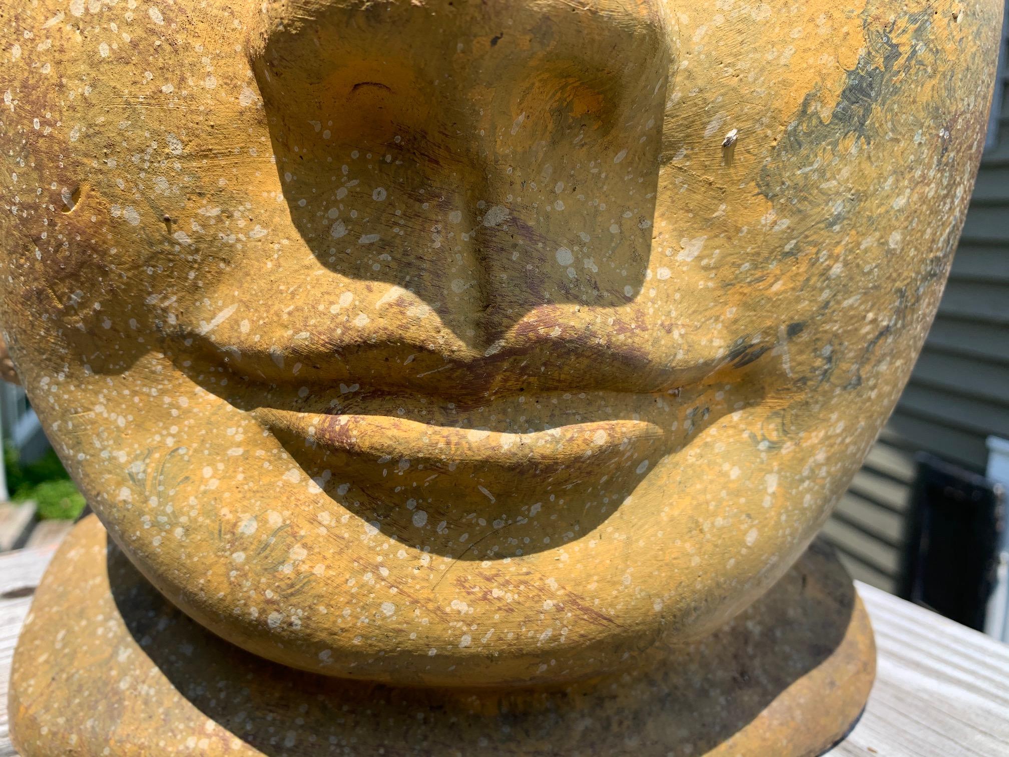 Striking Glazed Terracotta Buddha Head 2