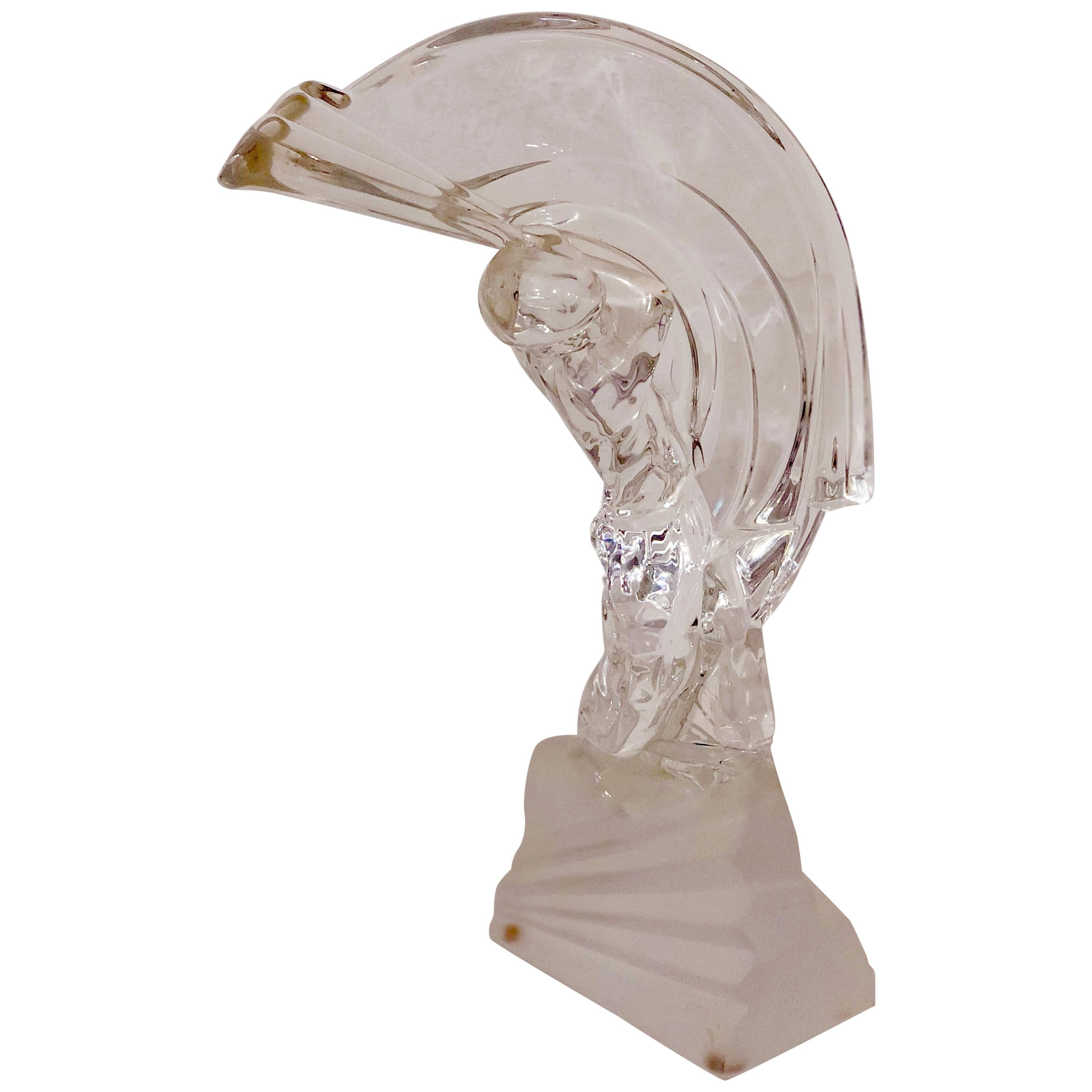 Striking Golfer Cristal Sculpture by Sevres Cristalleries, France Signed