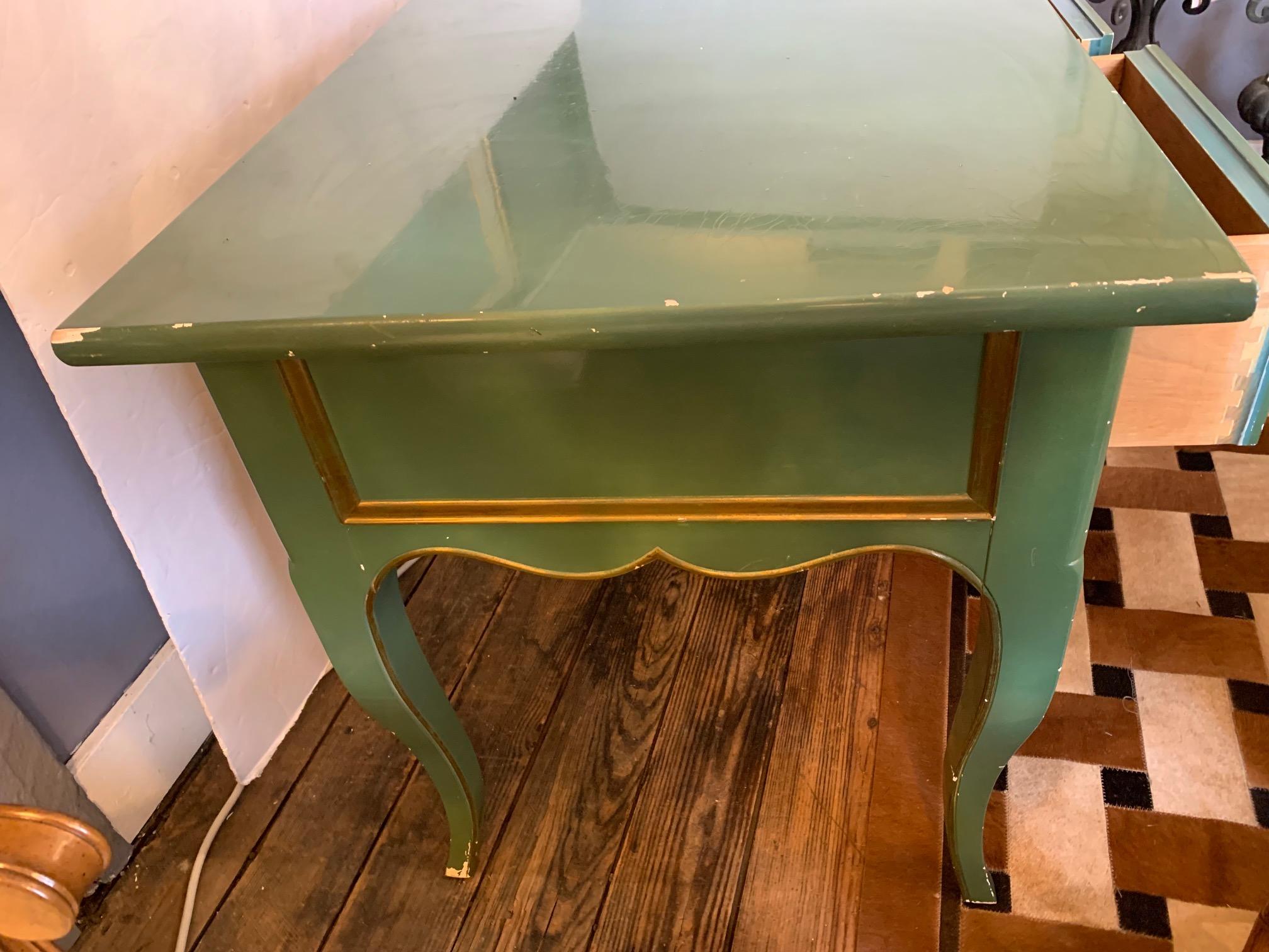 Striking Green and Gold Vintage Bodart Writing Desk 2