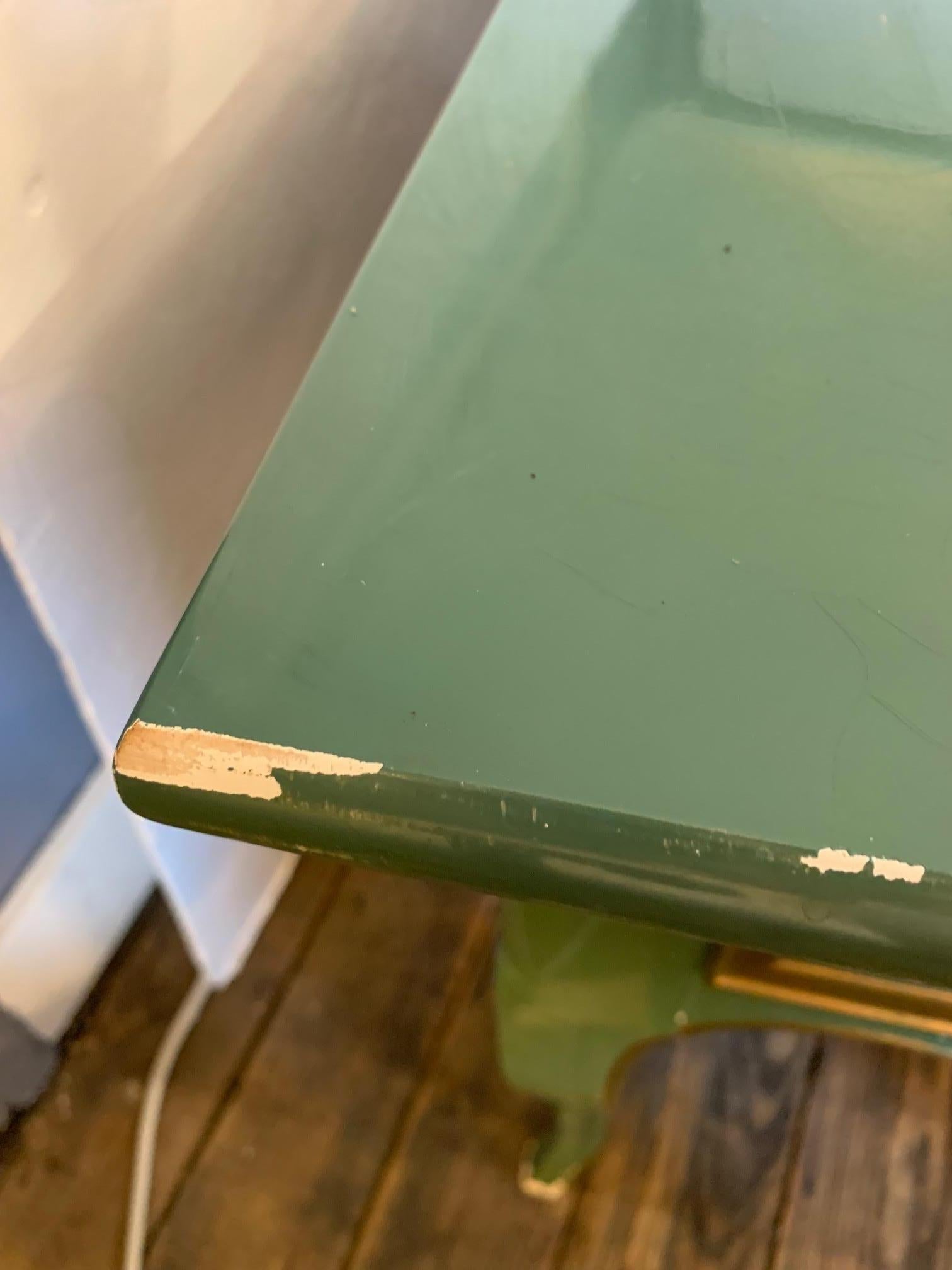 Remarquable bureau Bodart vintage vert et or 2