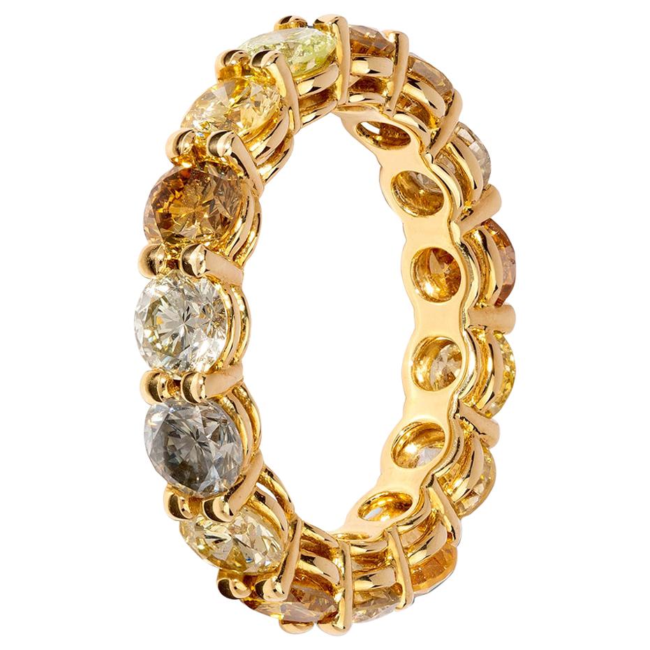 Striking Grey, Yellow and Brown Diamond Eternity Ring