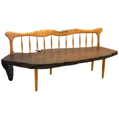 Striking Handcrafted Long Bench in the Style of Nakashima