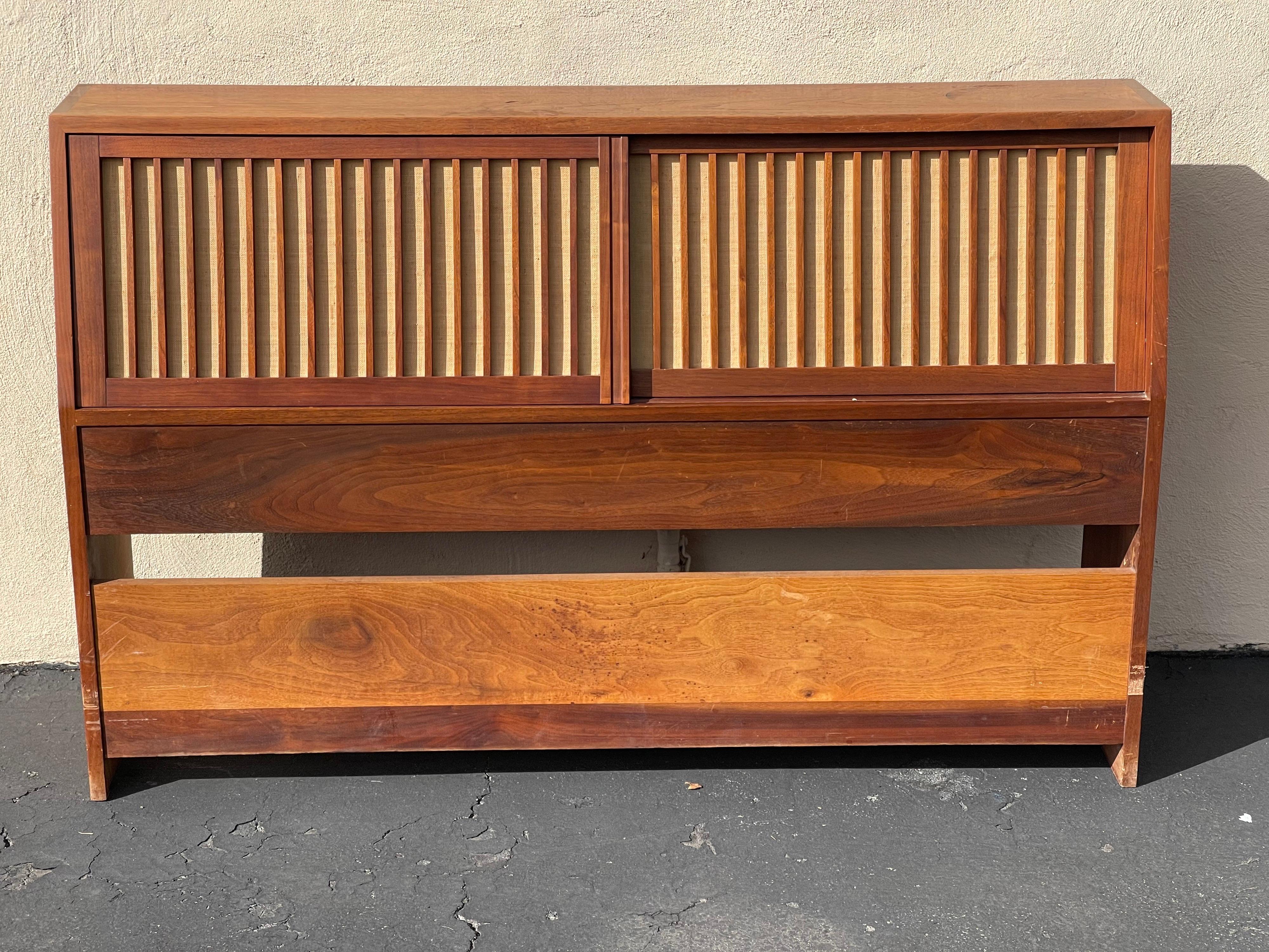 Striking Handcrafted Storage Headboard by George Nakashima with Paperwork, 1959 For Sale 8