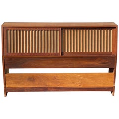 Striking Handcrafted Storage Headboard by George Nakashima with Paperwork, 1959