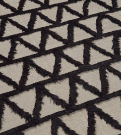 Handwoven Vintage Turkish Zigzag Rug, Goat Hair & Hemp, Circa 1970