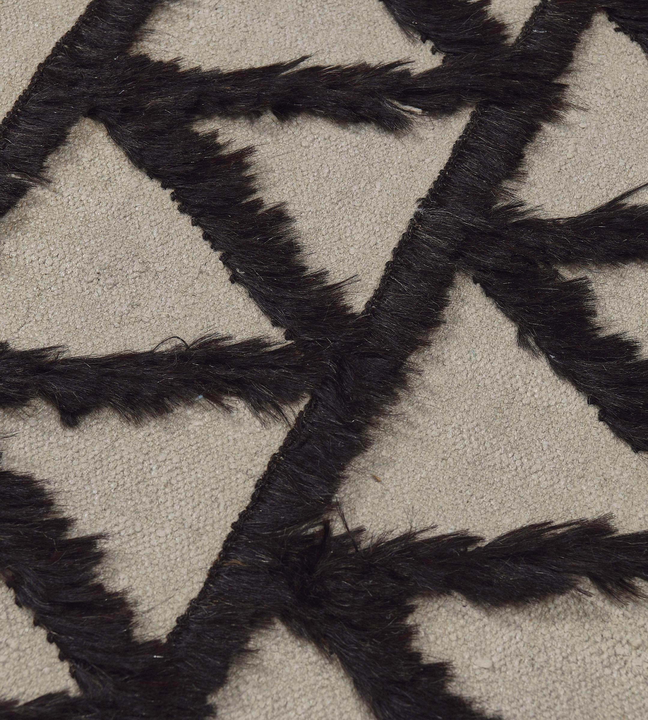 Hand-Knotted Striking Handwoven Vintage Turkish Zigzag Rug For Sale