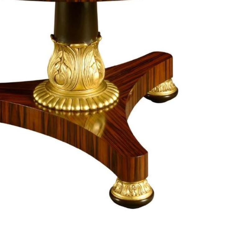 Hand-Carved New Regency Style Coromandel & Gilt Carved Center Table From England For Sale