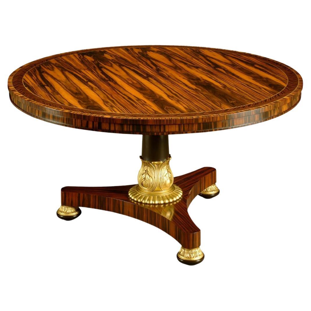 New Regency Style Coromandel & Gilt Carved Center Table From England For Sale