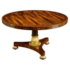 Striking High Quality Regency Style Coromandel Center Table From England