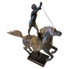 Striking Horse & Rider Sculpture with Amazing Details