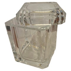 Striking Ice Bucket in Solid Lucite Sliding Top
