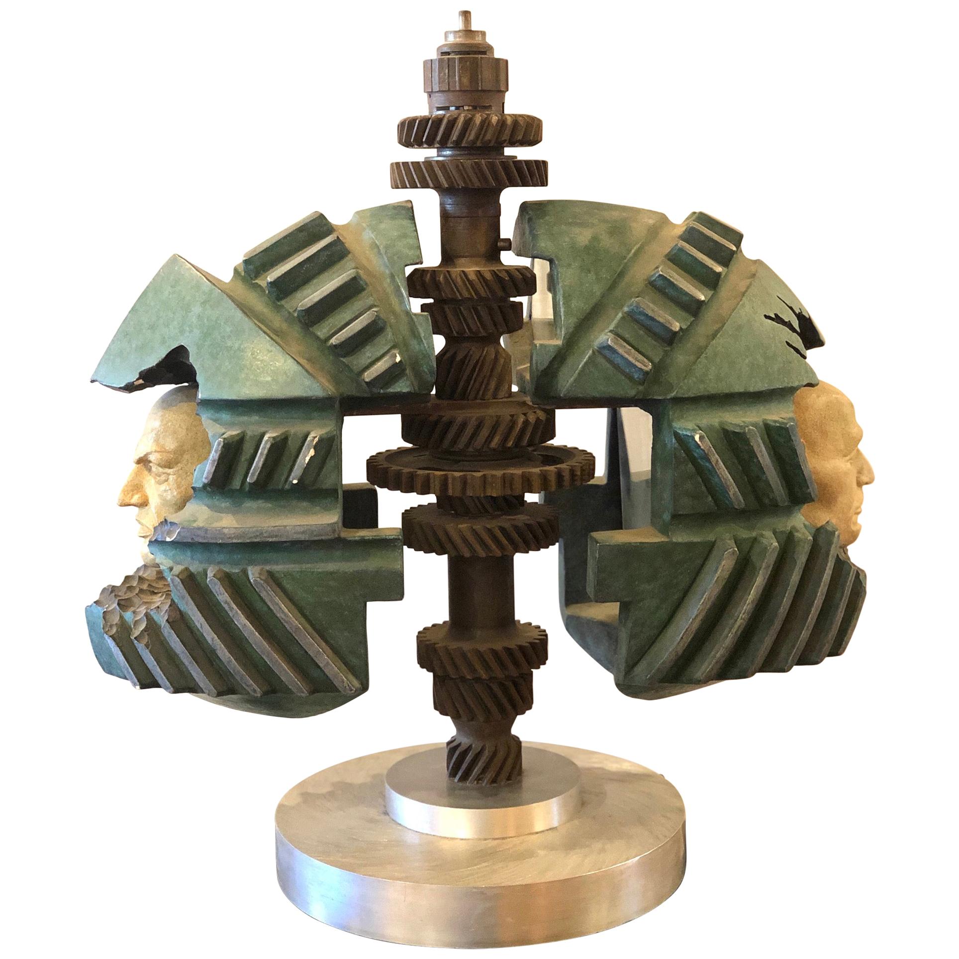 Striking Industrial Sculpture by California Listed Artist Robert Ortlieb For Sale