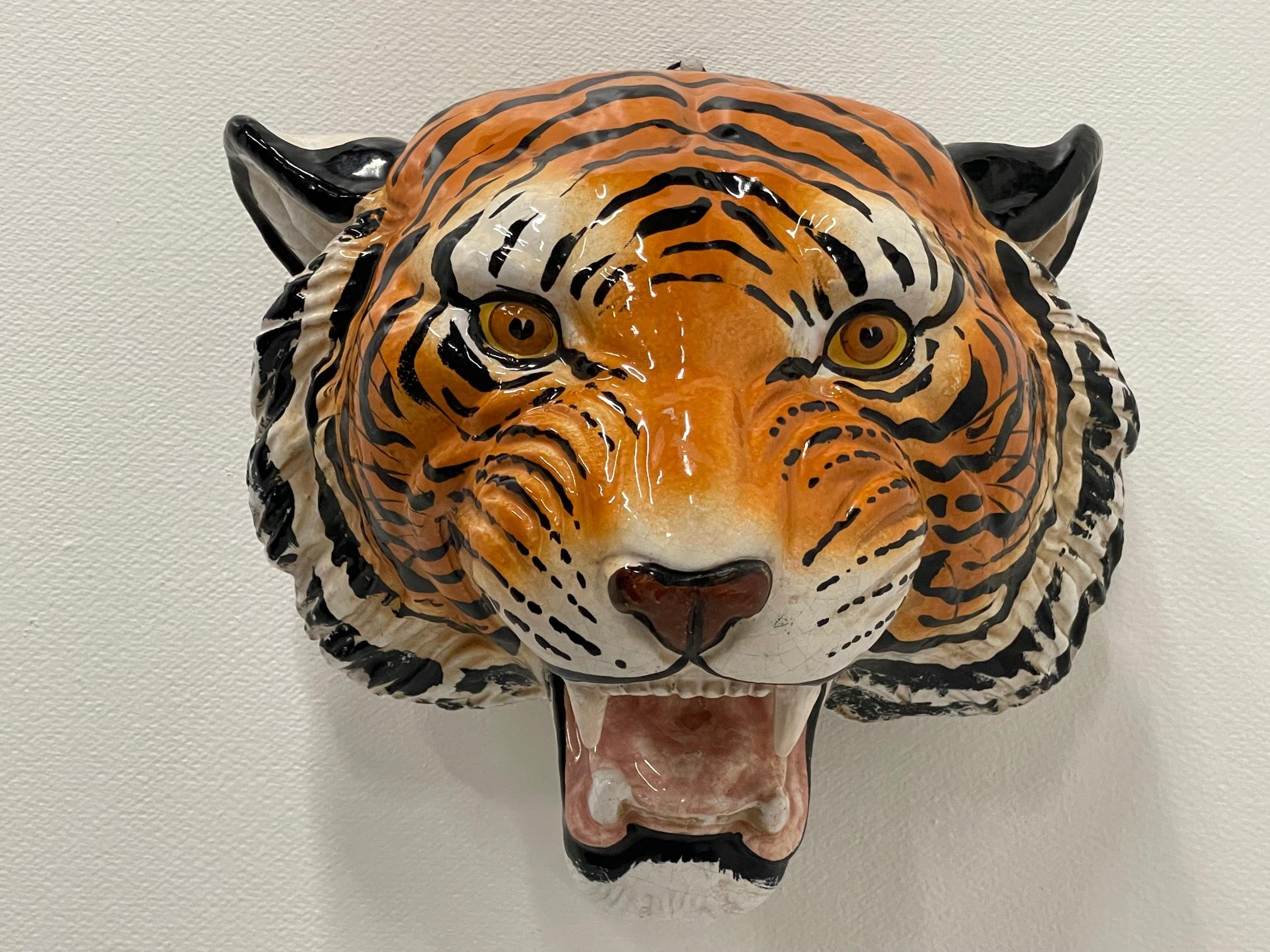 real tiger head wall mount