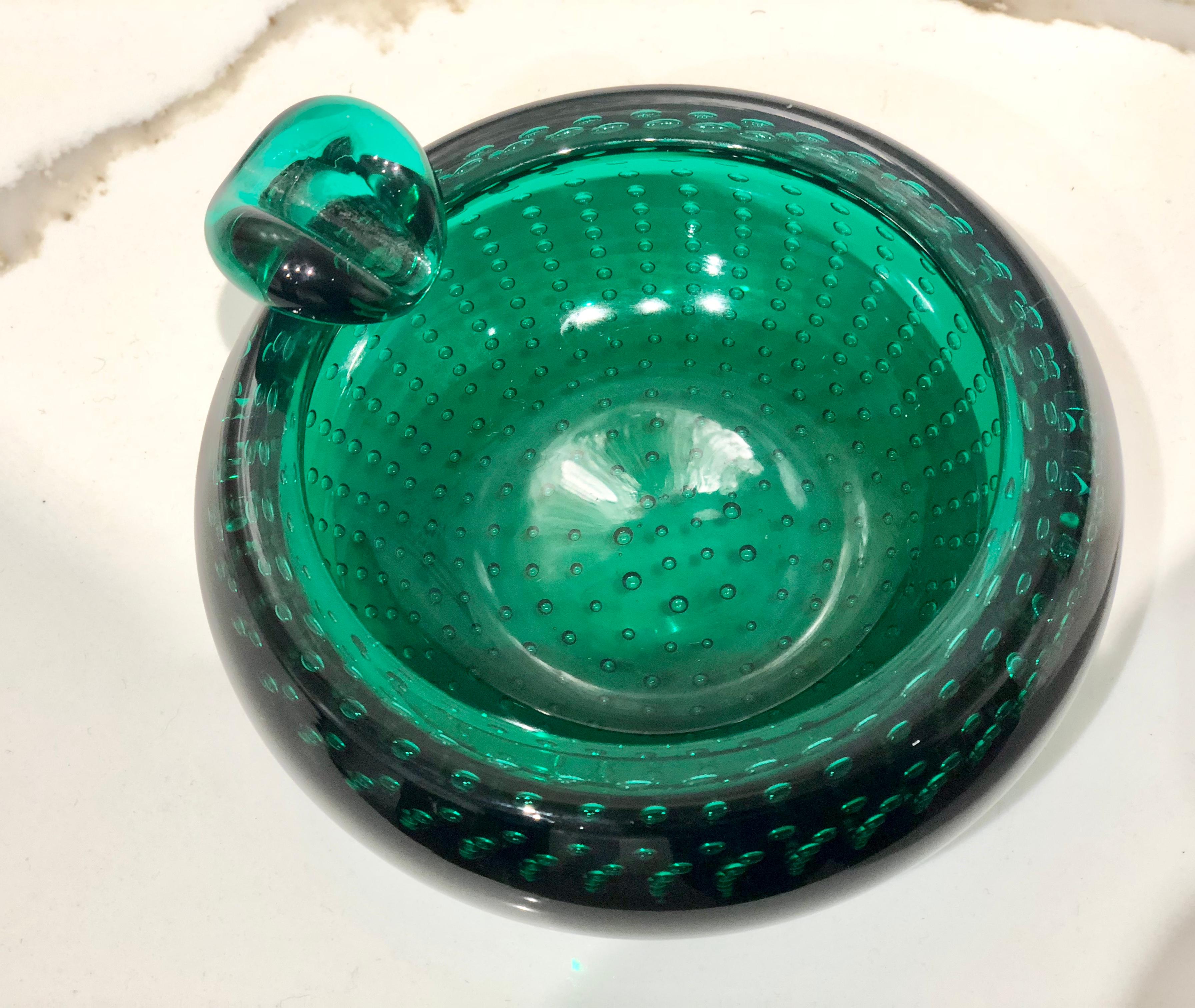 Striking Italian Muran Thick Mouth Blown Glass Centrepiece Bowl/Ashtray 1